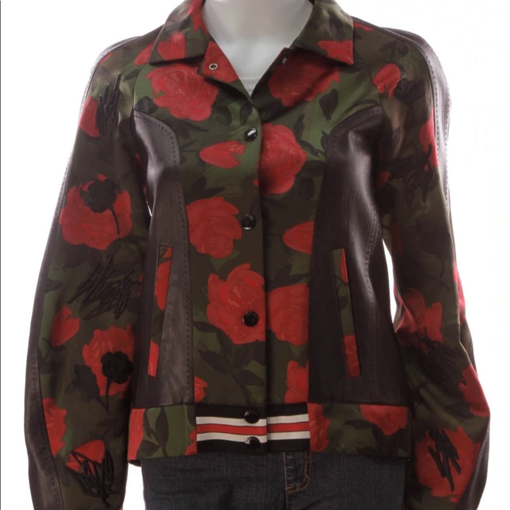 Coach Camo Rose Varsity Jacket With Raglan Sleeve - Picture 3 of 6